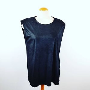 BB DAKOTA | Sleeveless Black Wet Leather Top